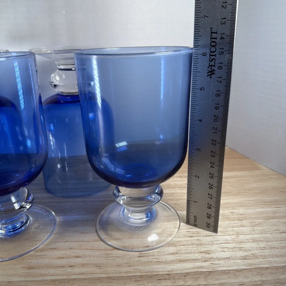 Dansk Genna Azure Blue Iced Tea Glasses Set Of 6 Modern Stemware